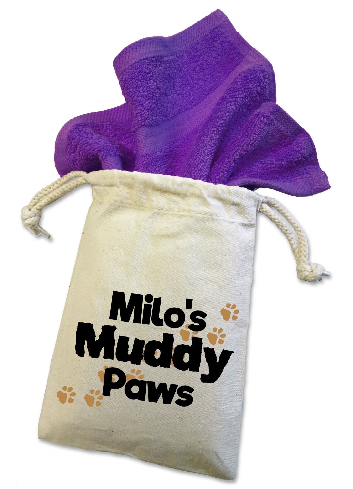 Personalised 'Muddy Paws' Dog Flannel Cloth For Muddy Walks