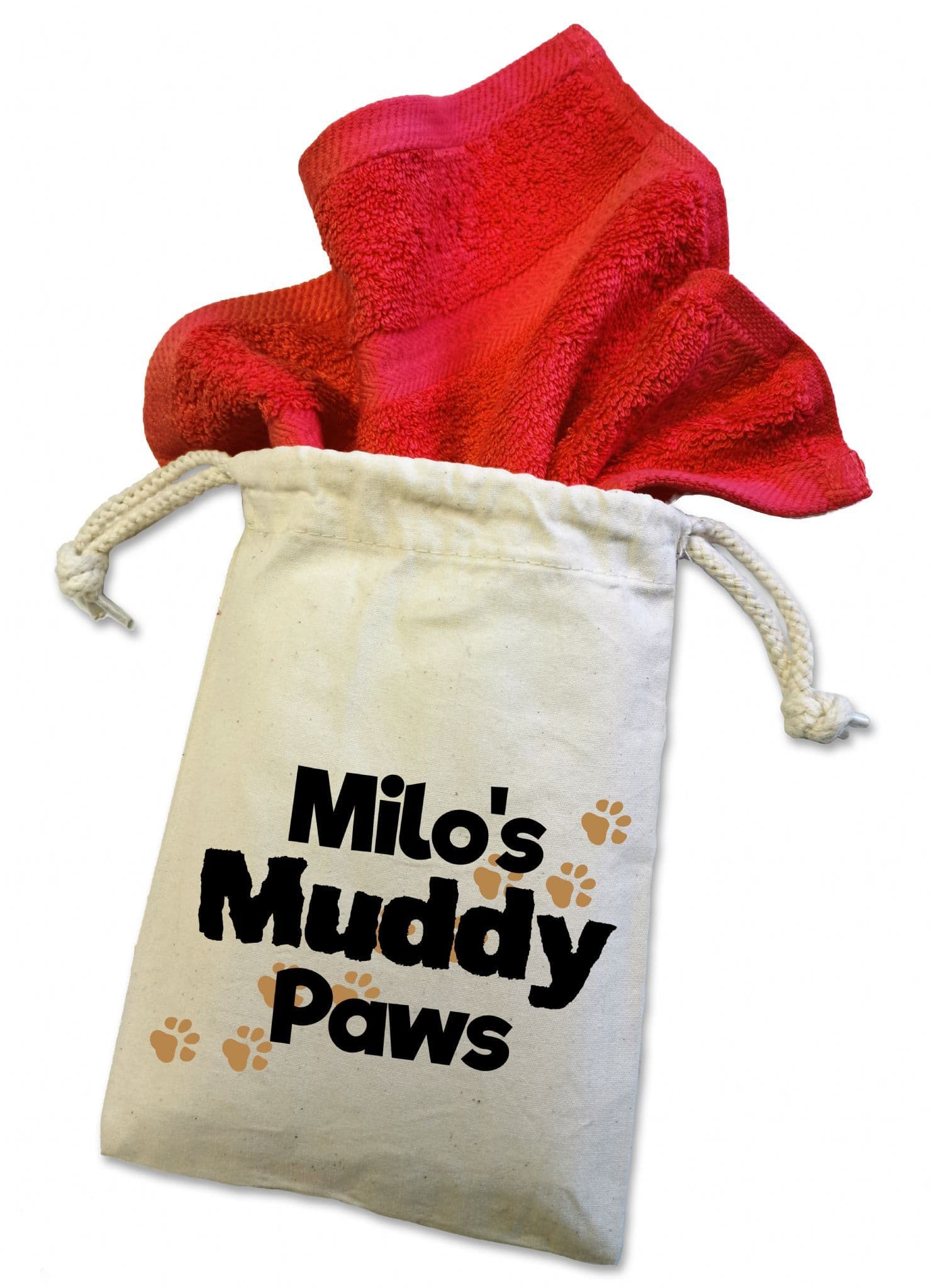 Personalised 'Muddy Paws' Dog Flannel Cloth For Muddy Walks