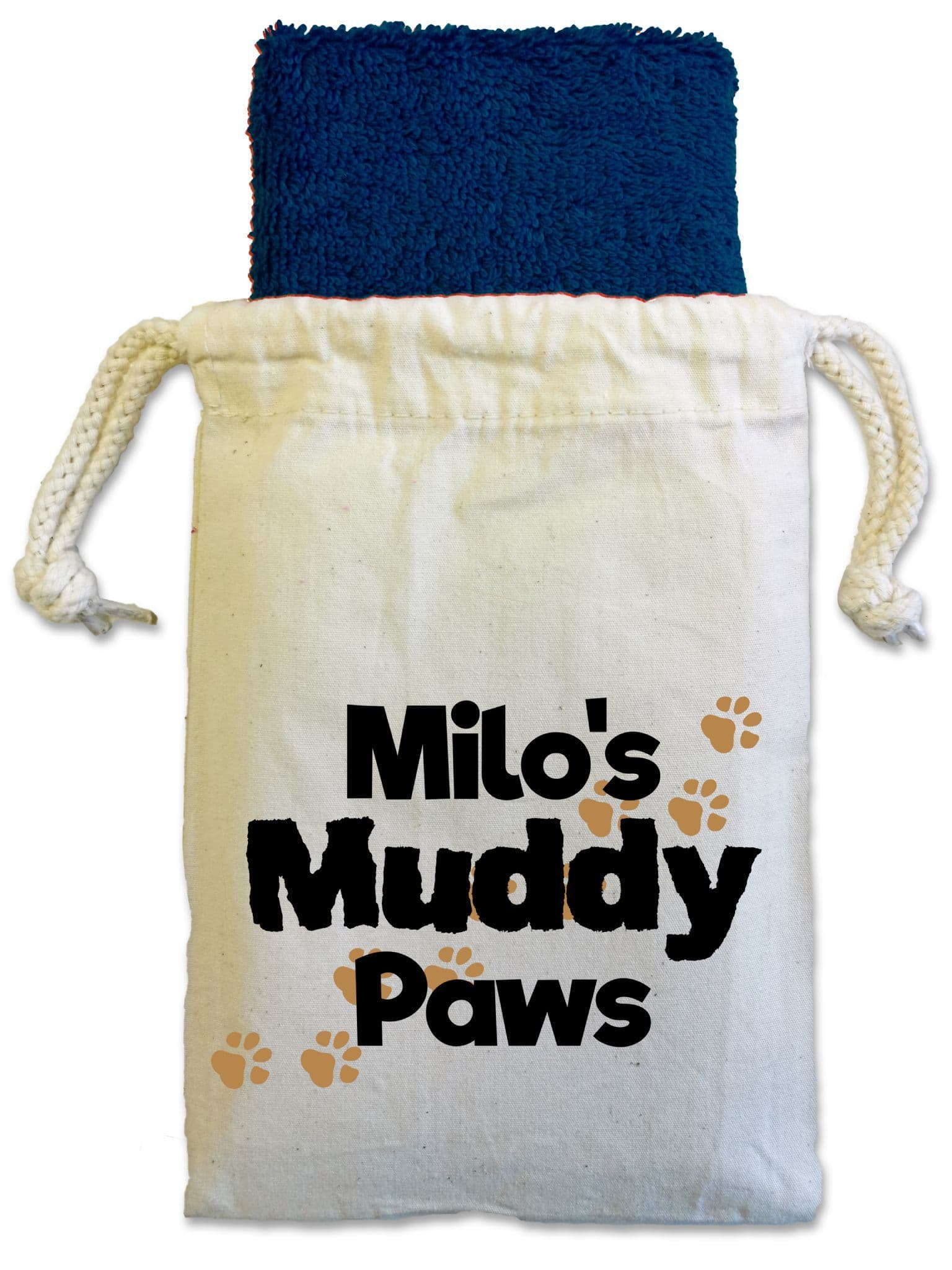 Personalised 'Muddy Paws' Dog Flannel Cloth For Muddy Walks