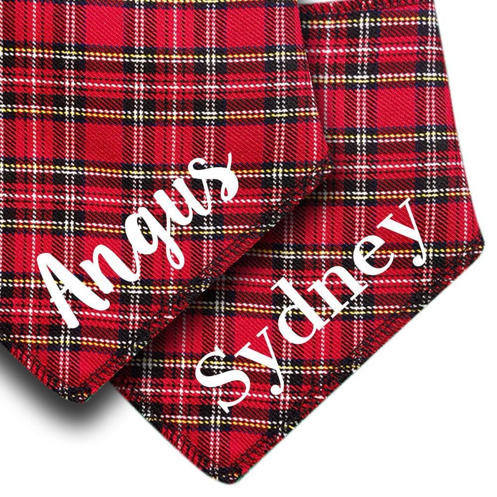 Personalised Red Royal Stewart Tartan Dog Bandana