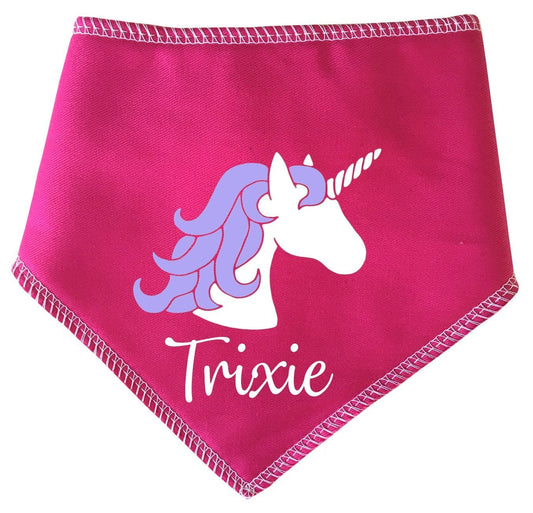 Personalised Unicorn Head Pink Bandana