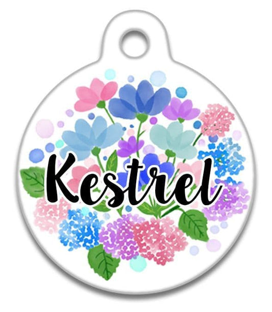 Pink Blue Purple Hydrangea Bouquet - Pet (Dog & Cat) ID Tag