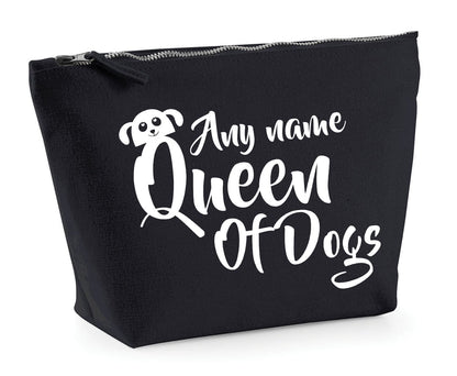 'Queen Of Dogs' Natural Cotton Make-Up Bag Personalised