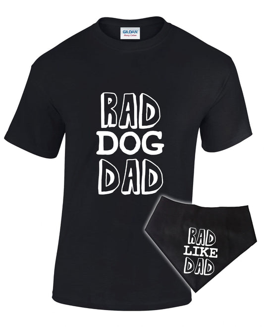 Rad Dog Dad' T-shirt & Bandana - Matching Pet and Owner Outfit