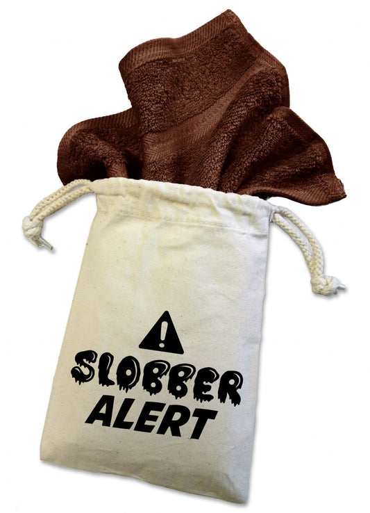 'Slobber Alert' Dog Face Cloth For Doggy Dribbles